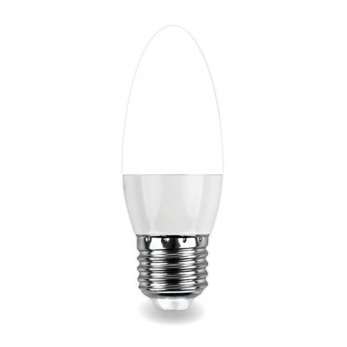 Лампа светодиодная 5,5W E27 свеча 4000K 220V  пластик+алюм. ⟨LED OPTI C37-5,5W-E27-W⟩ OPTI Включай