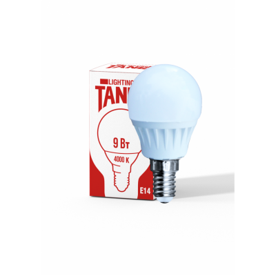 Лампа светодиодная 9W E14 шарик 4000K 220V ⟨TANGO LED-G45-9W-E14-N⟩ TANGO ⟨1/10/100⟩