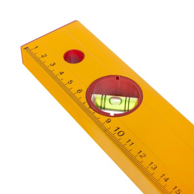 Уровень алюминиевый Yellow, коробчатый корпус, 3 акриловых глазка, линейка, 800мм, ⟨шт.⟩