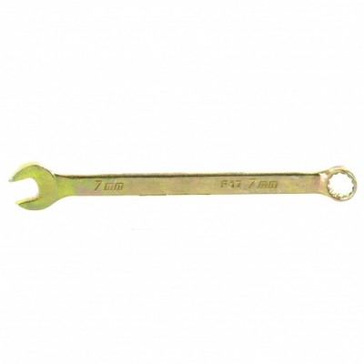 Ключ комбинированный, 7 мм, желтый цинк// Сибртех