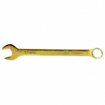 Ключ комбинированный, 17 мм, желтый цинк// Сибртех