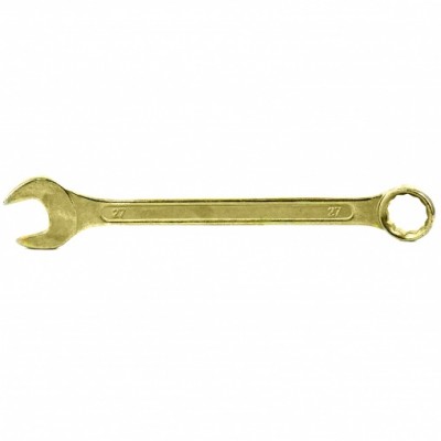 Ключ комбинированный, 27 мм, желтый цинк// Сибртех