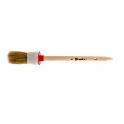 Кисть круглая № 6 ⟨30 мм⟩, натуральная щетина, деревянная ручка// MTX