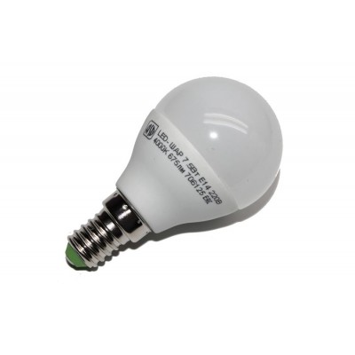 Лампа светодиодная LED 7вт Е14 белый матовый шар