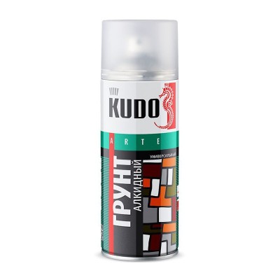 Грунт аэрозольный алкидный универсальный Kudo KU-2001 серый ⟨0,52 л⟩